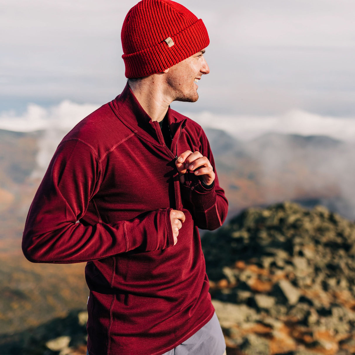 Midweight Men's Wool 1/4 Zip - 100% Merino Wool