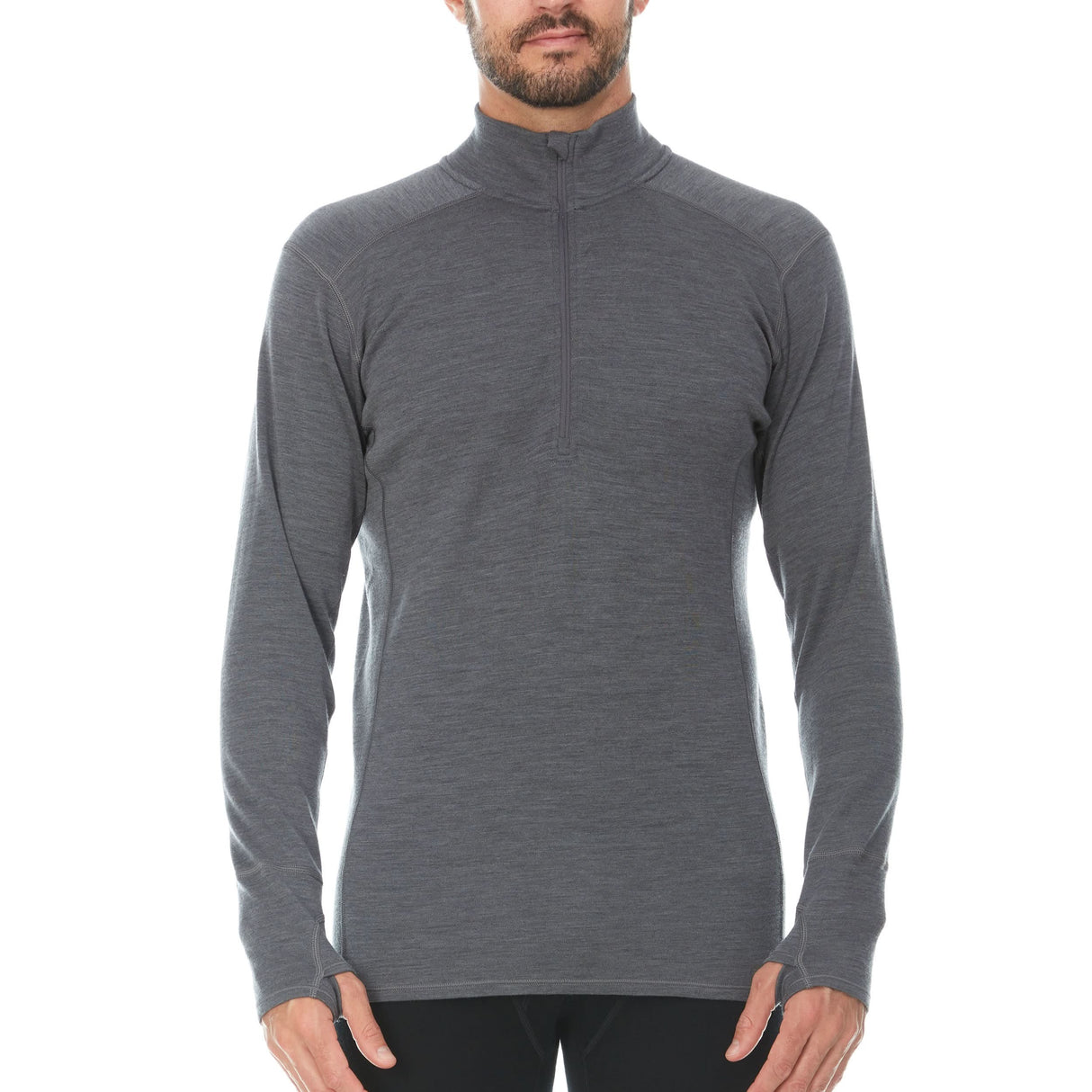 Midweight Men's Wool 1/4 Zip - 100% Merino Wool