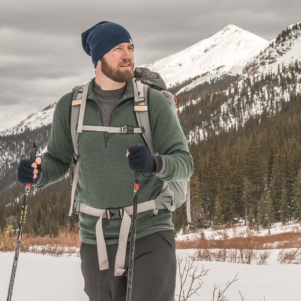 Midweight Men's Wool 1/4 Zip - 100% Merino Wool