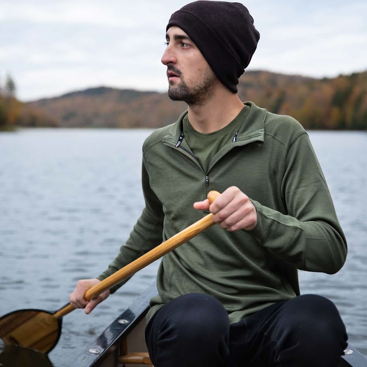 Midweight Men's Wool 1/4 Zip - 100% Merino Wool