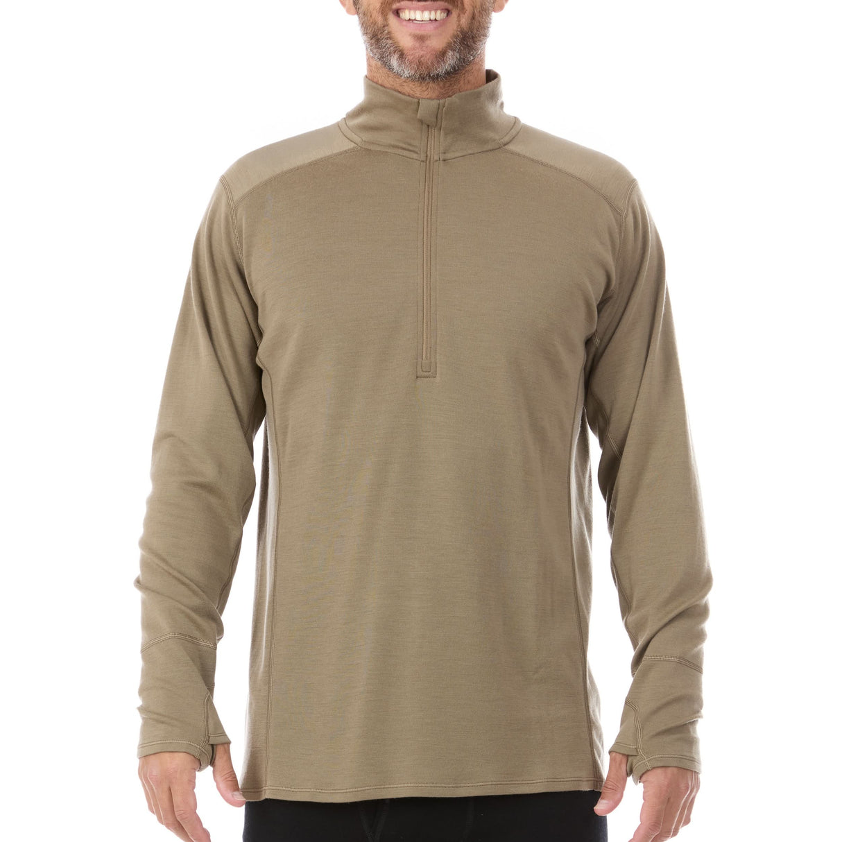 Midweight Men's Wool 1/4 Zip - 100% Merino Wool
