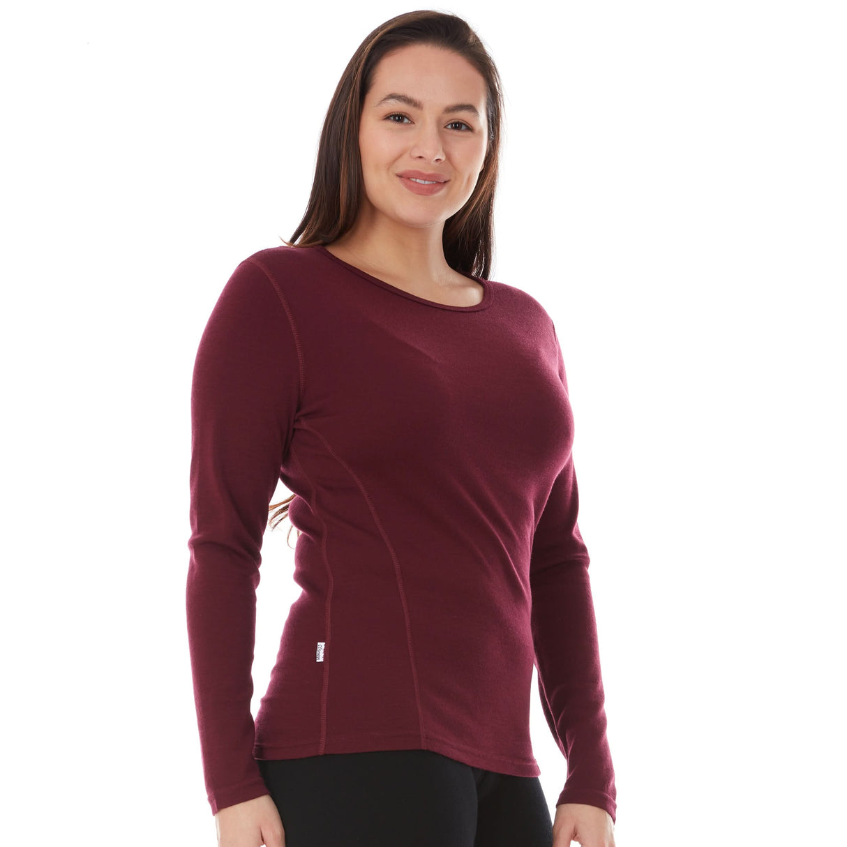 Midweight Women's Wool Crew Top - 100% Merino Wool
