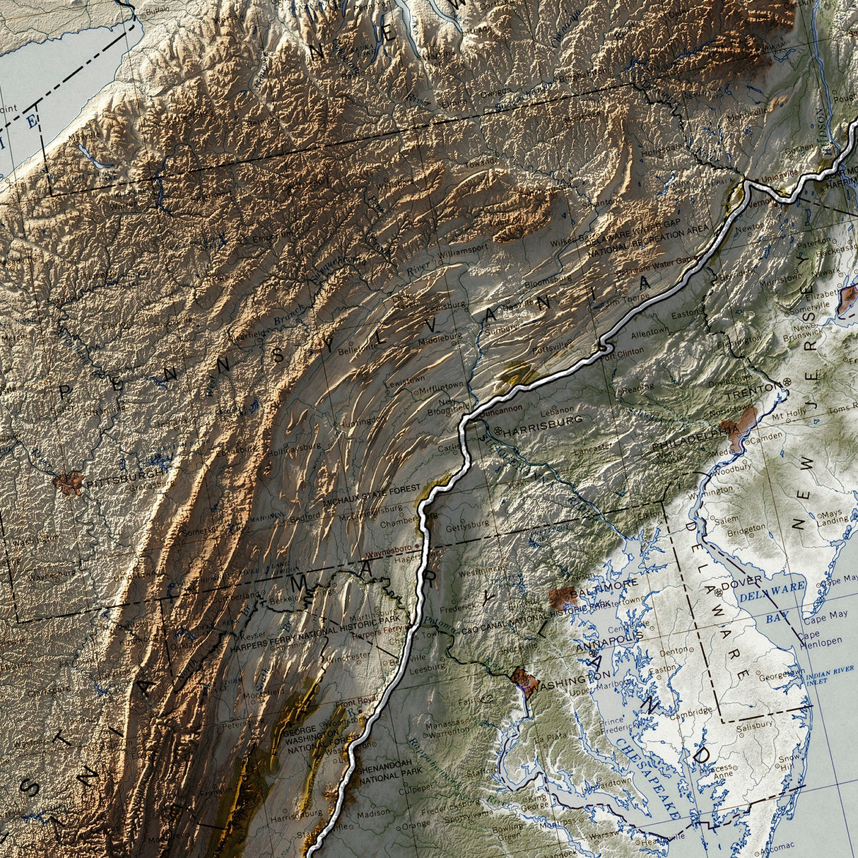 Appalachian Trail Elevation Map | 1981 Vintage Topographic Reproduction