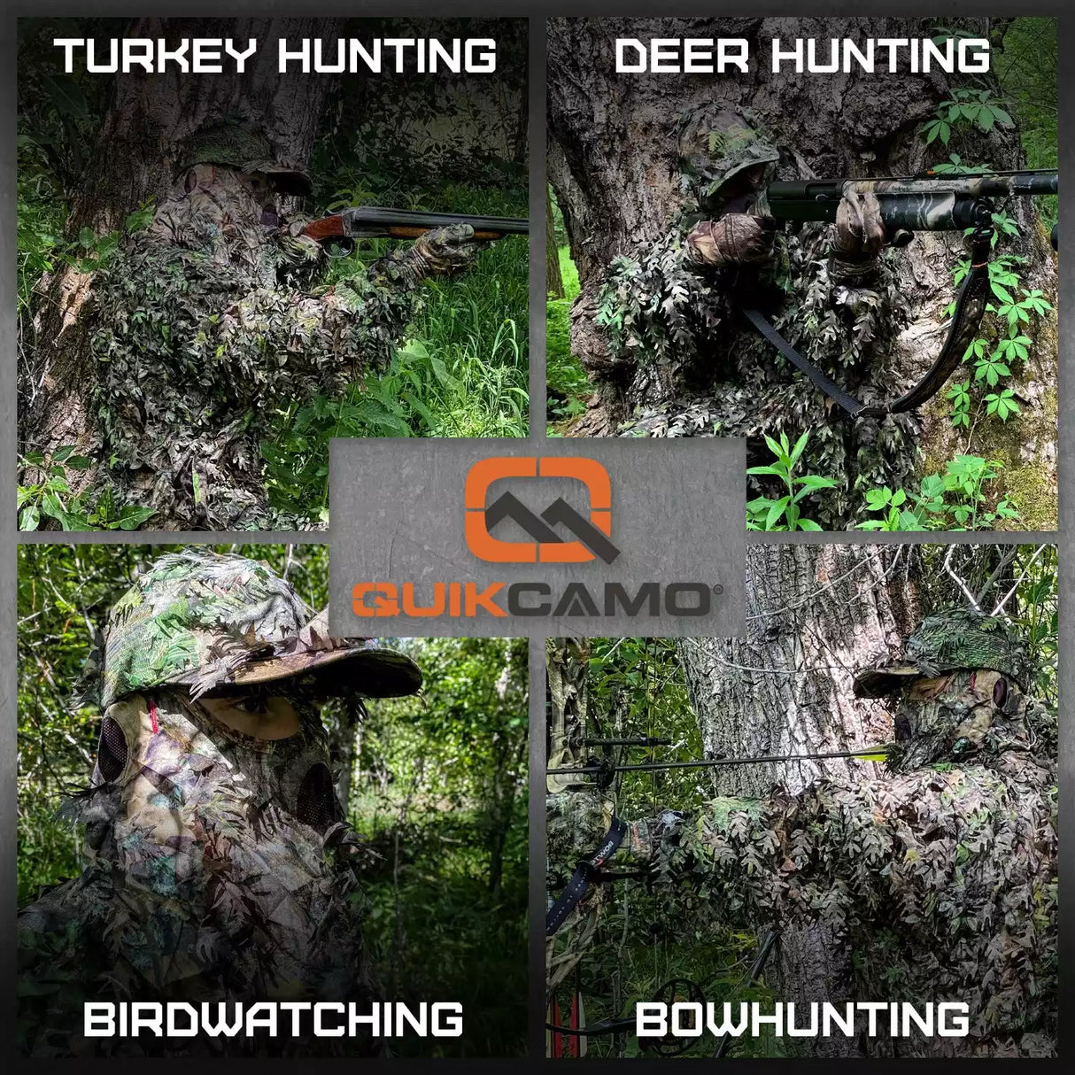 2-in-1 FRONT Leafy Face Mask and Camo Hat (Adj, OSFM)
