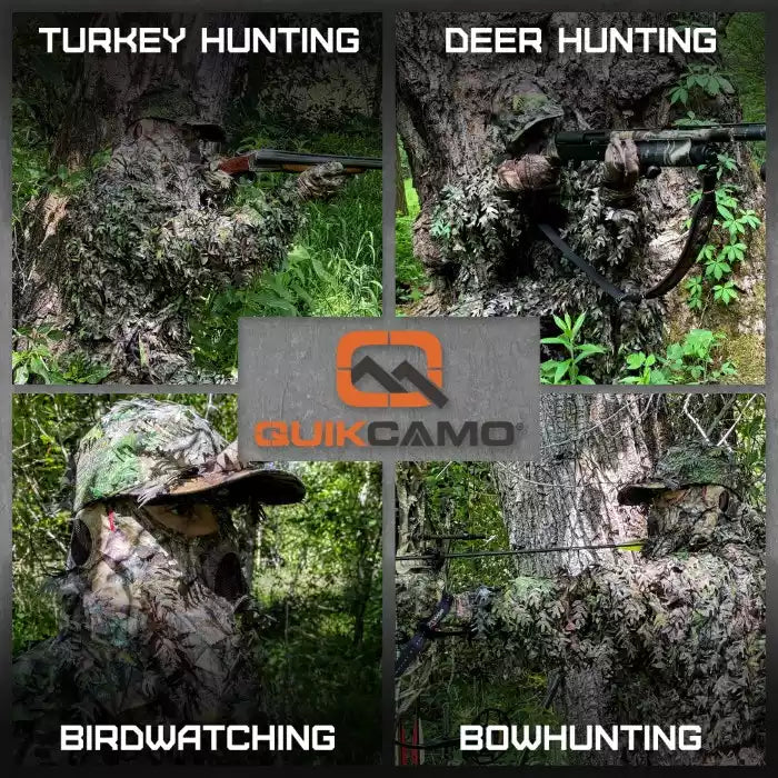 2-in-1 FRONT Leafy Face Mask and Camo Hat (Adj, OSFM)
