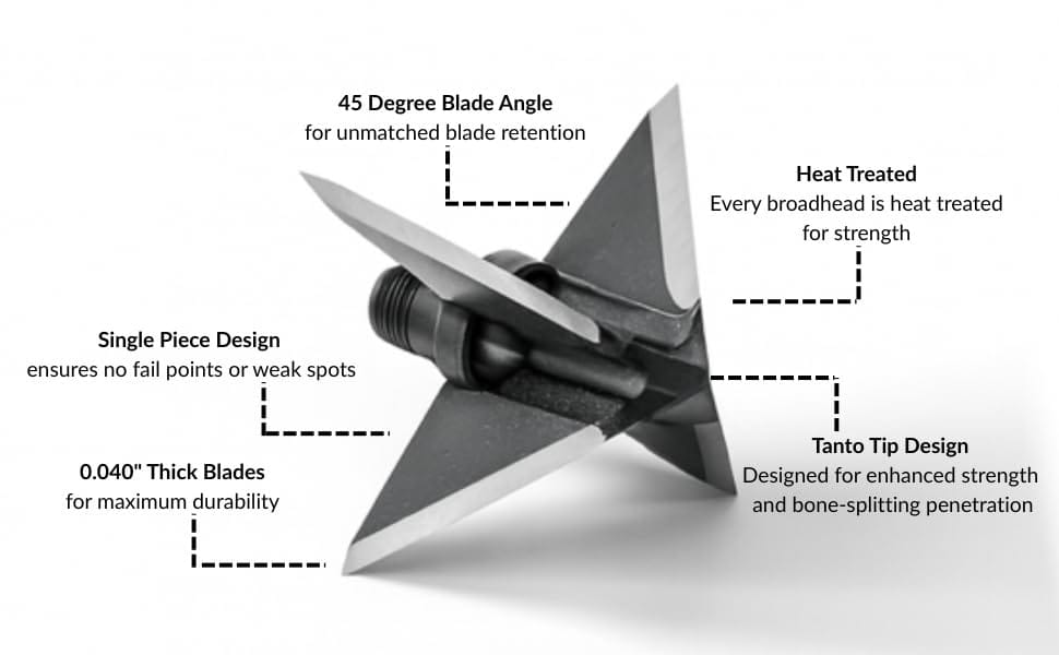 TOTA | 125 grain XL broadhead | 1-3/16-inch solid | fixed blade