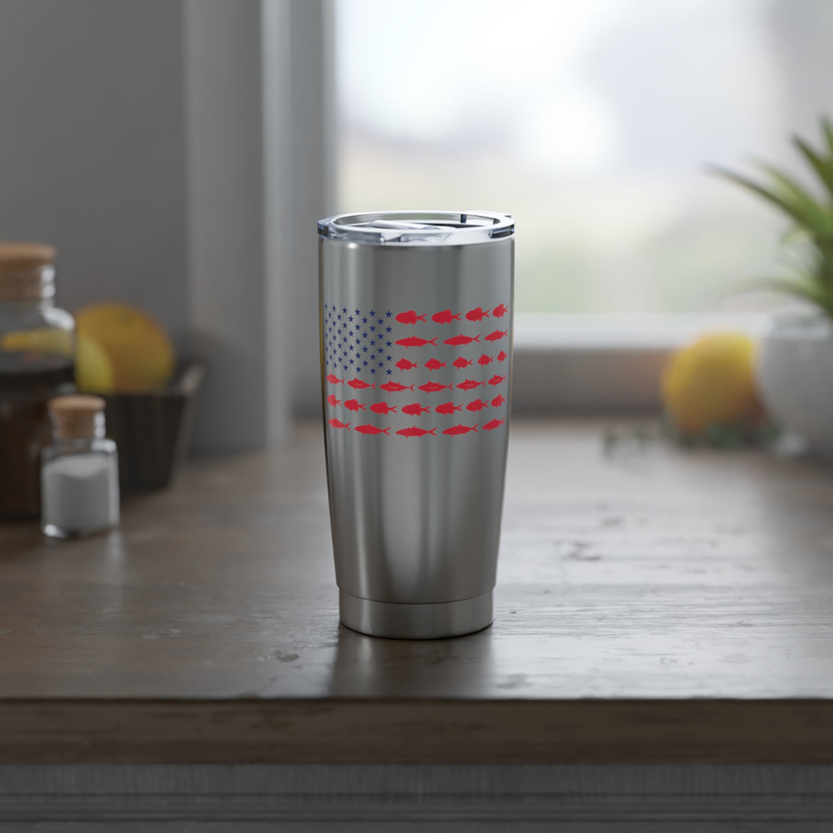 American Flag Fish Tumbler | Vagabond 20oz Insulated Cup