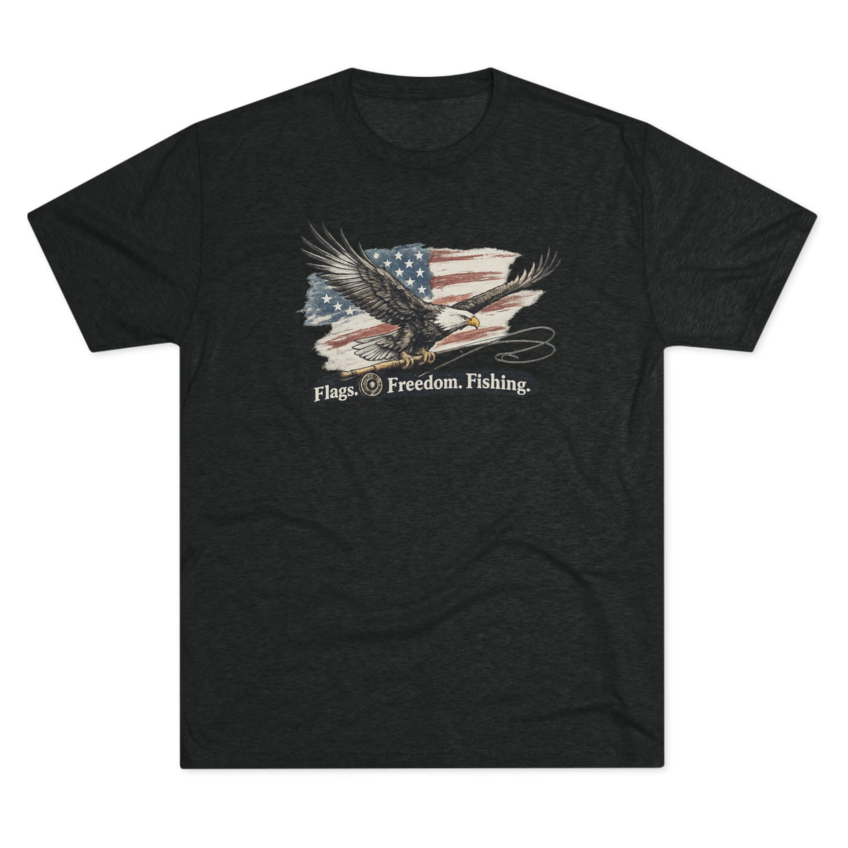 "Flags, Freedom, Fishing" Patriotic Tee