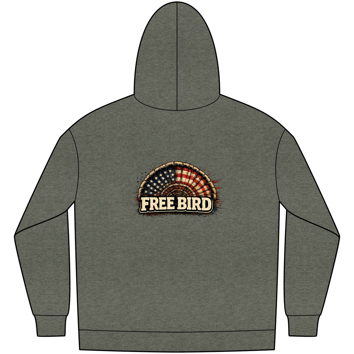 Free Bird Hoodie — Vintage American Flag Rock Music Pullover