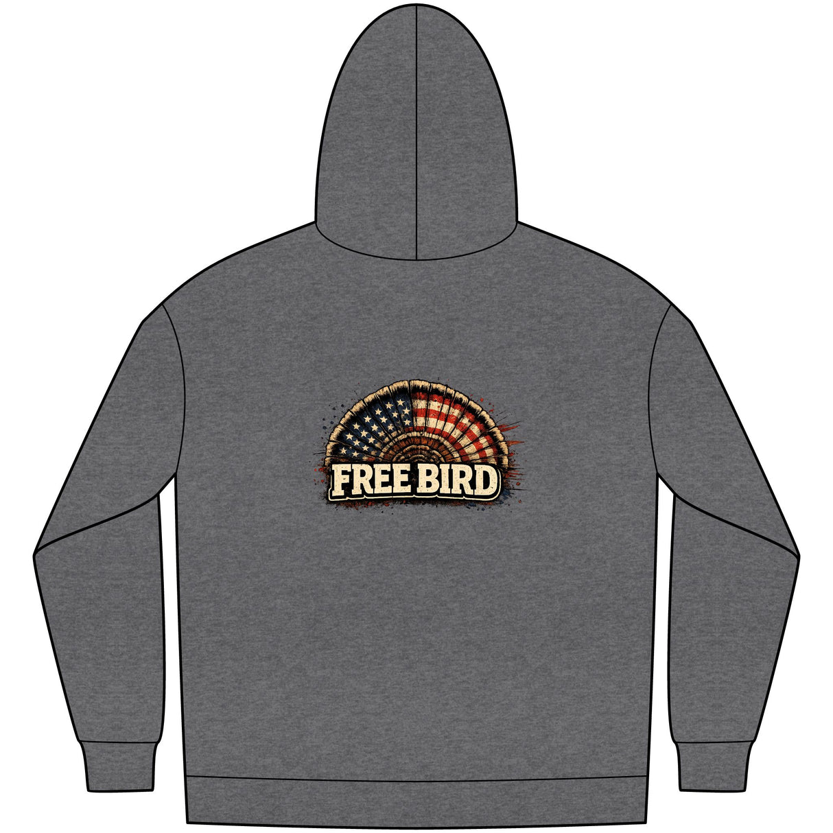 Free Bird Hoodie — Vintage American Flag Rock Music Pullover
