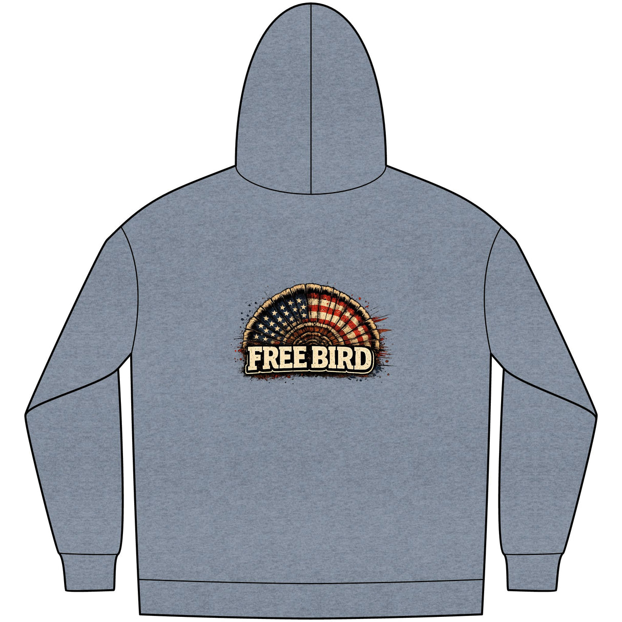 Free Bird Hoodie — Vintage American Flag Rock Music Pullover