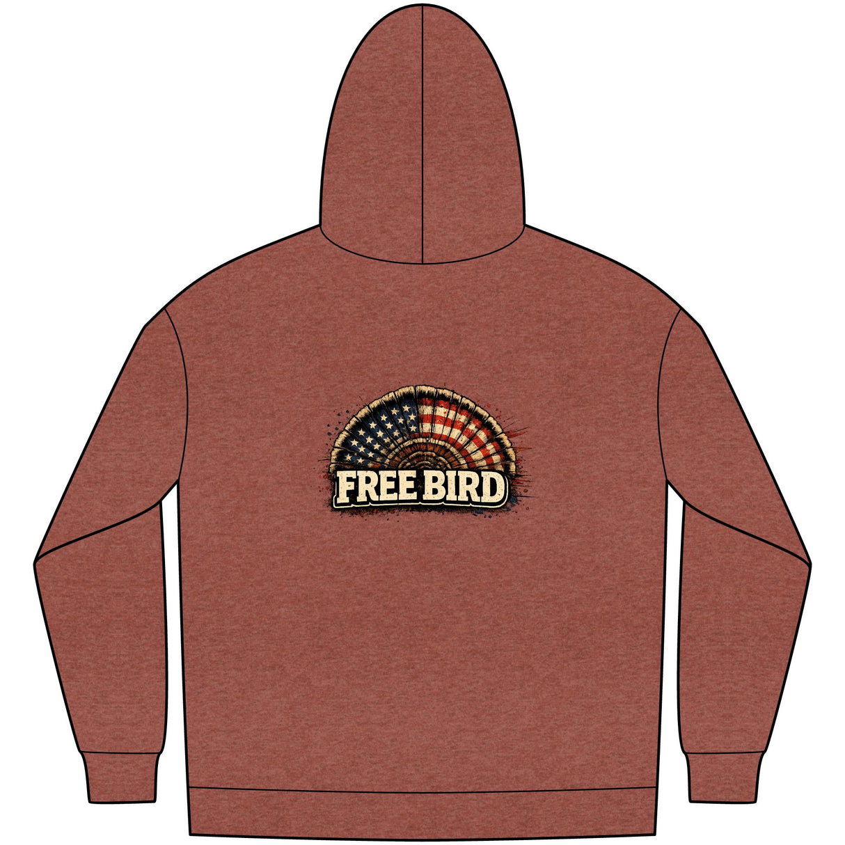 Free Bird Hoodie — Vintage American Flag Rock Music Pullover