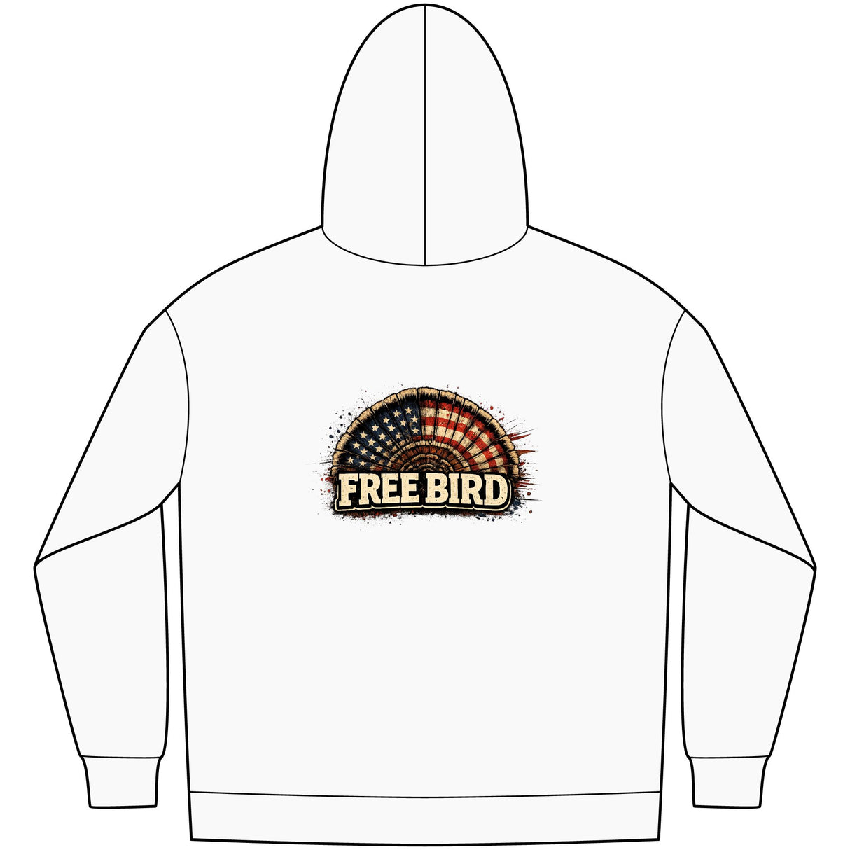 Free Bird Hoodie — Vintage American Flag Rock Music Pullover