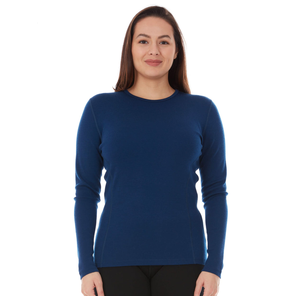 Midweight Women's Wool Crew Top -  100% Merino Wool