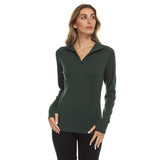 Midweight Women's Wool 1/4 Zip - 100% Merino Wool