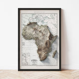 Africa Elevation Map | 1892 Vintage Topographic Reproduction