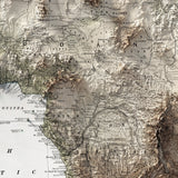 Africa Elevation Map | 1892 Vintage Topographic Reproduction