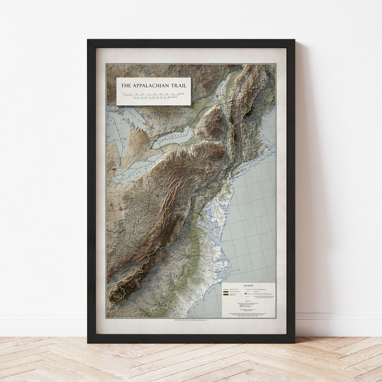 Appalachian Trail Elevation Map | 1981 Vintage Topographic Reproduction