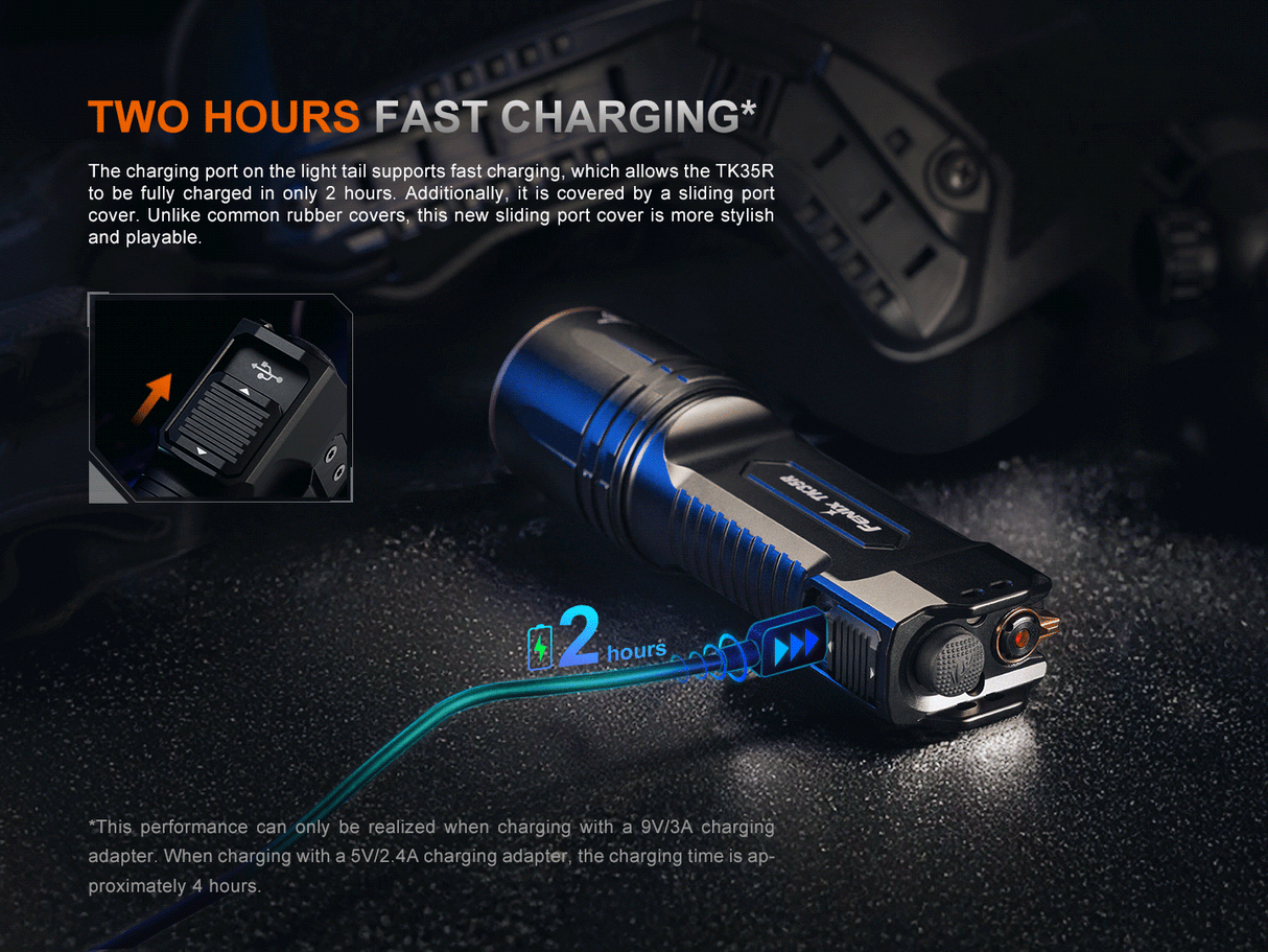 Fenix TK35R UV Light Rechargeable High-Performance Tactical Flashlight