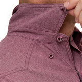 Maroon Pearl Snap Shirt | Long Sleeve