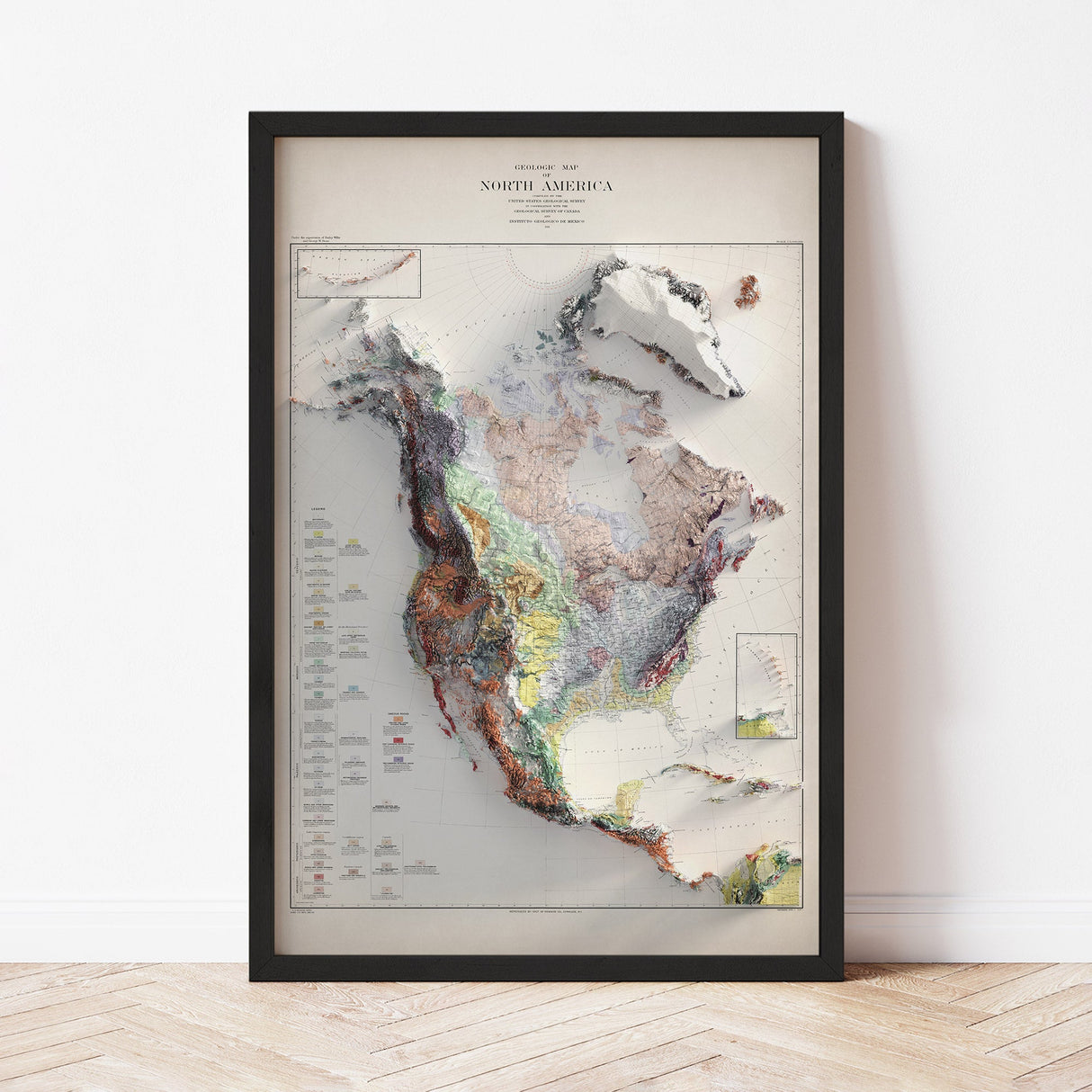 North America Elevation Map | 1911 Vintage Topographic Reproduction
