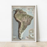 South America Elevation Map | 1922 Vintage Topographic Reproduction