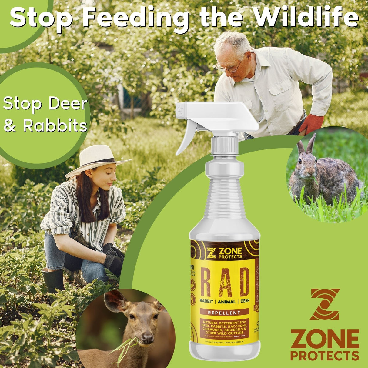 R.A.D.; Rabbit, Animal, Deer Repellent 32oz Spray