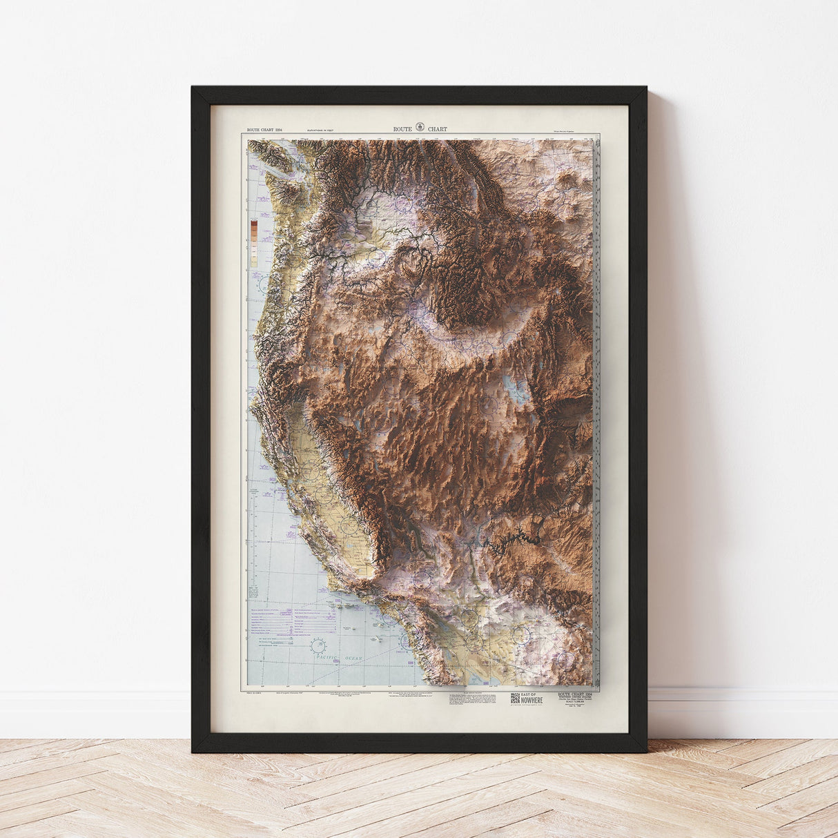 Western United States Elevation Map | 1950 Vintage Topographic Reproduction