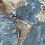 World Elevation Map | 1922 Vintage Topographic Reproduction