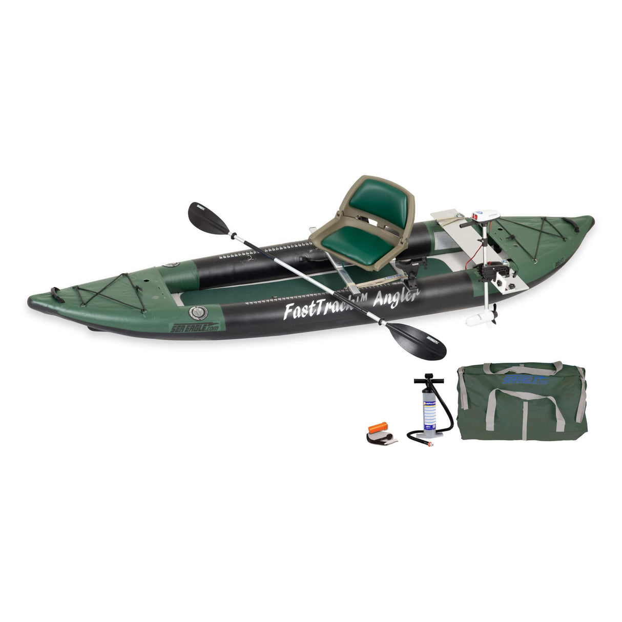 Sea Eagle 385FTA FastTrack 12FT 2- Persons Angler Inflatable Hunter Green Fishing Kayak [385FTAK] (SAK80139)