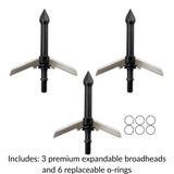 2 Blade Expandable Mechanical Broadhead | 2.25 Inch Cutting Diameter |TOTA | 100 grain