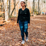 Women's Midweight Merino Wool V-Neck Sweater | 100% Merino Wool